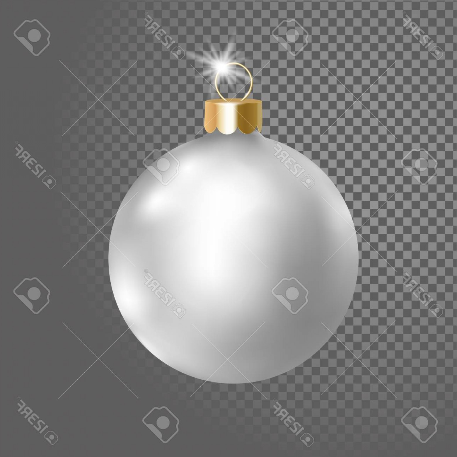 1560x1560 Photostock Vector Matted White Silver Christmas Ball Tree