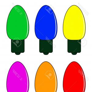 300x300 Christmas Lights Border Garland With Colourful Light Bulbs Vector