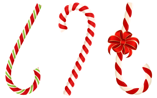 600x375 Free Free Vector Christmas Candy Cane With Red Bow