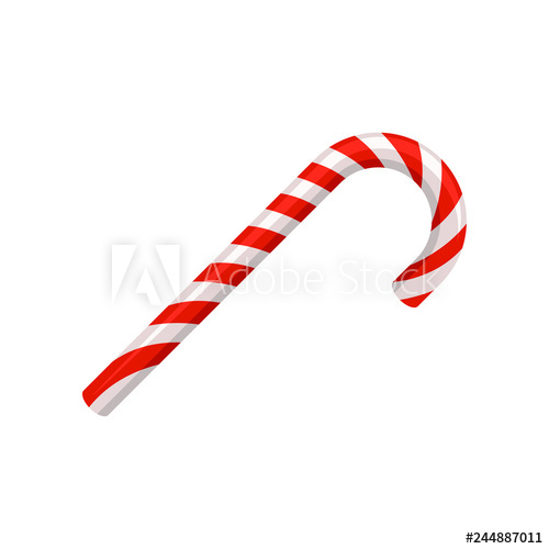 500x500 Sweet Red And White Christmas Candy Cane, Sugar Candy Vector