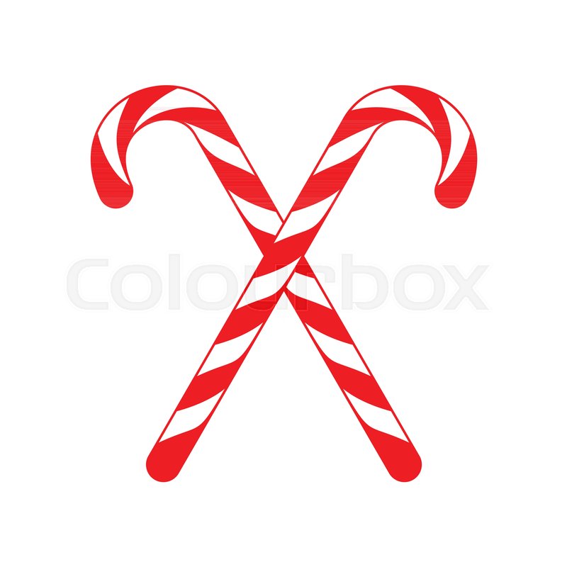 800x800 Christmas Candy Cane Cross Vector Stock Vector Colourbox