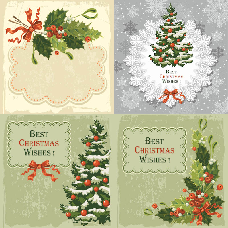 800x800 Vintage Christmas Cards Vector Vector Graphics Blog