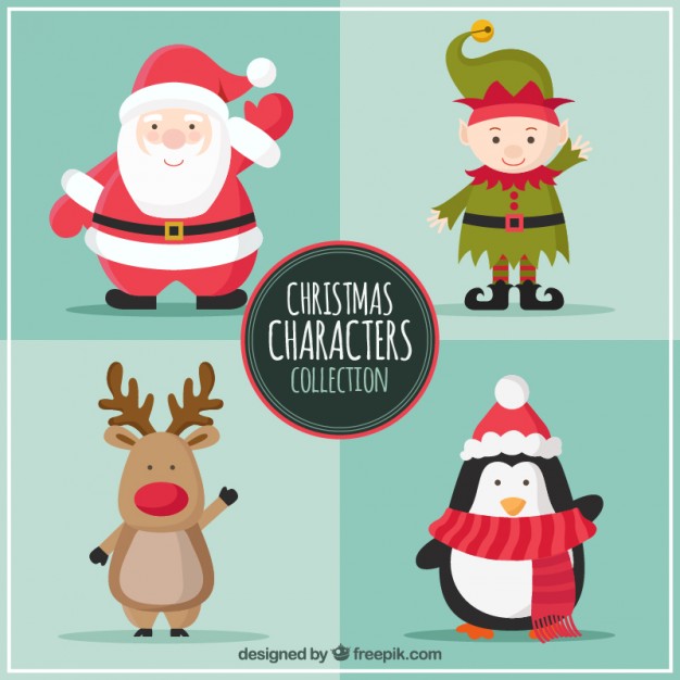 626x626 Christmas Characters Collection Vector Free Download