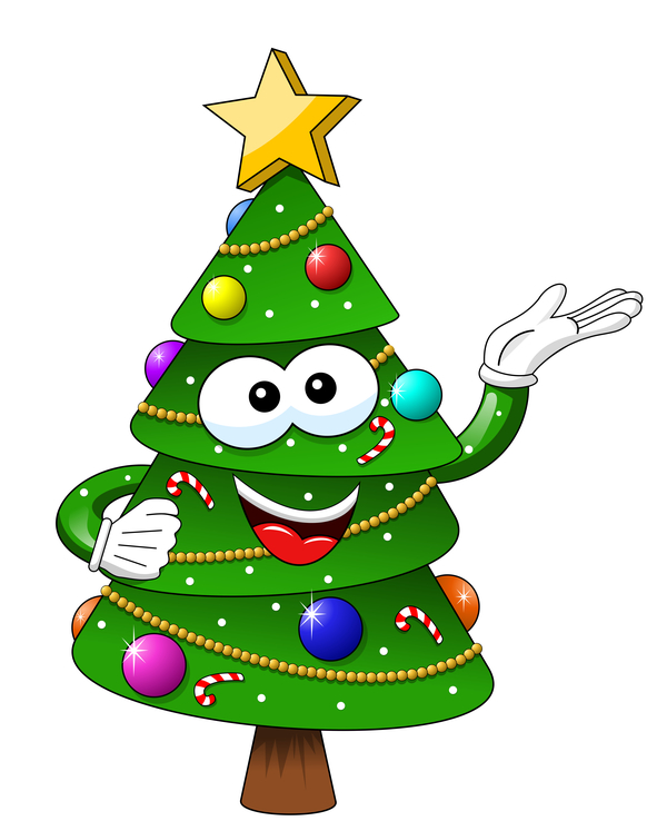 600x738 Funny Cartoon Christmas Tree Vector Free Download