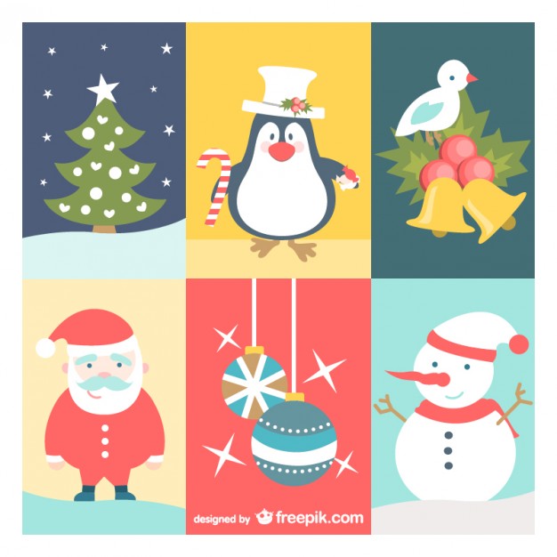 626x626 Vintage Christmas Cartoons Vector Free Download