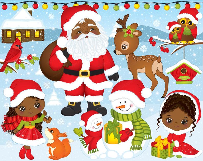 794x630 Christmas Clipart Vector Christmas Clipart Girls Clipart Etsy