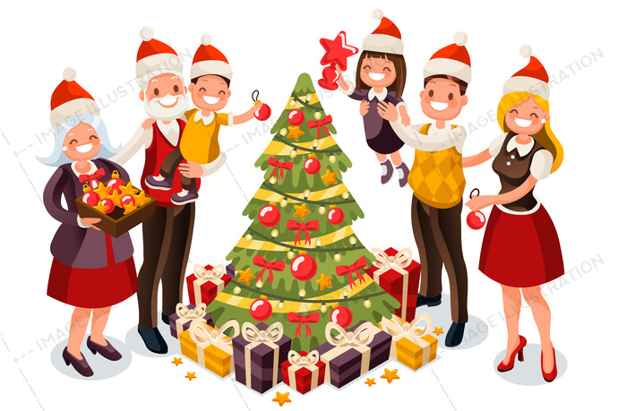 690x459 Christmas Tree Isolated Vector Illustration