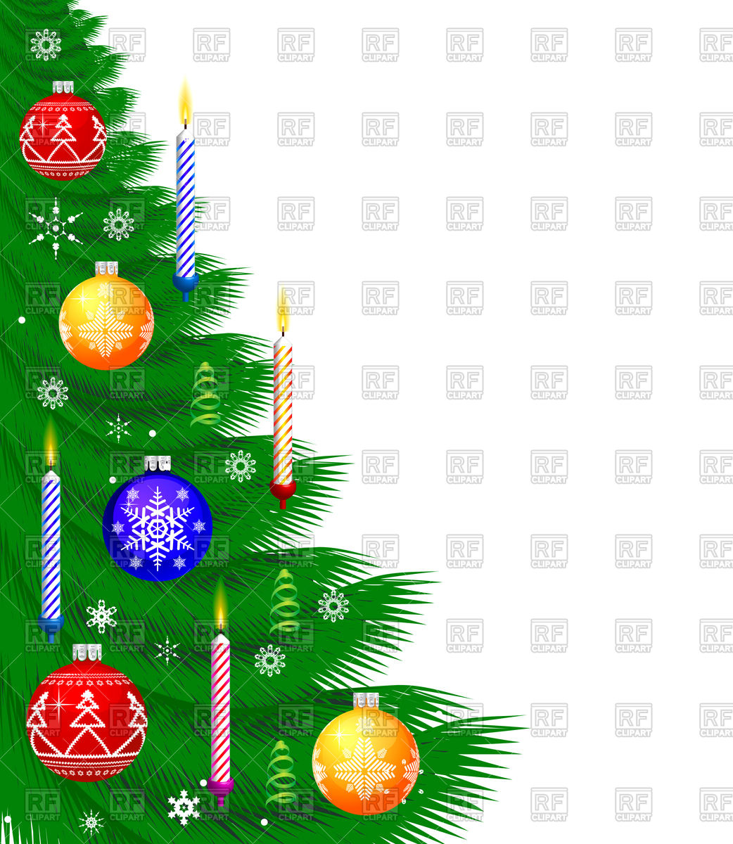 1042x1200 Christmas Background With Decorated Tree Vector Image