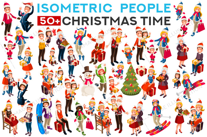 690x459 Christmas Clip Art Isometric