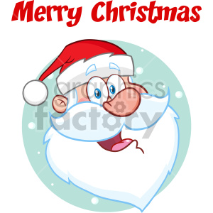 300x300 Happy Santa Claus Face Classic Cartoon Mascot Character Vector