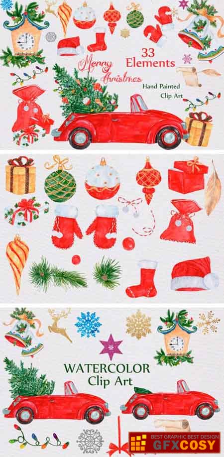 450x918 Watercolor Christmas Clipart Free Download Photoshop Vector