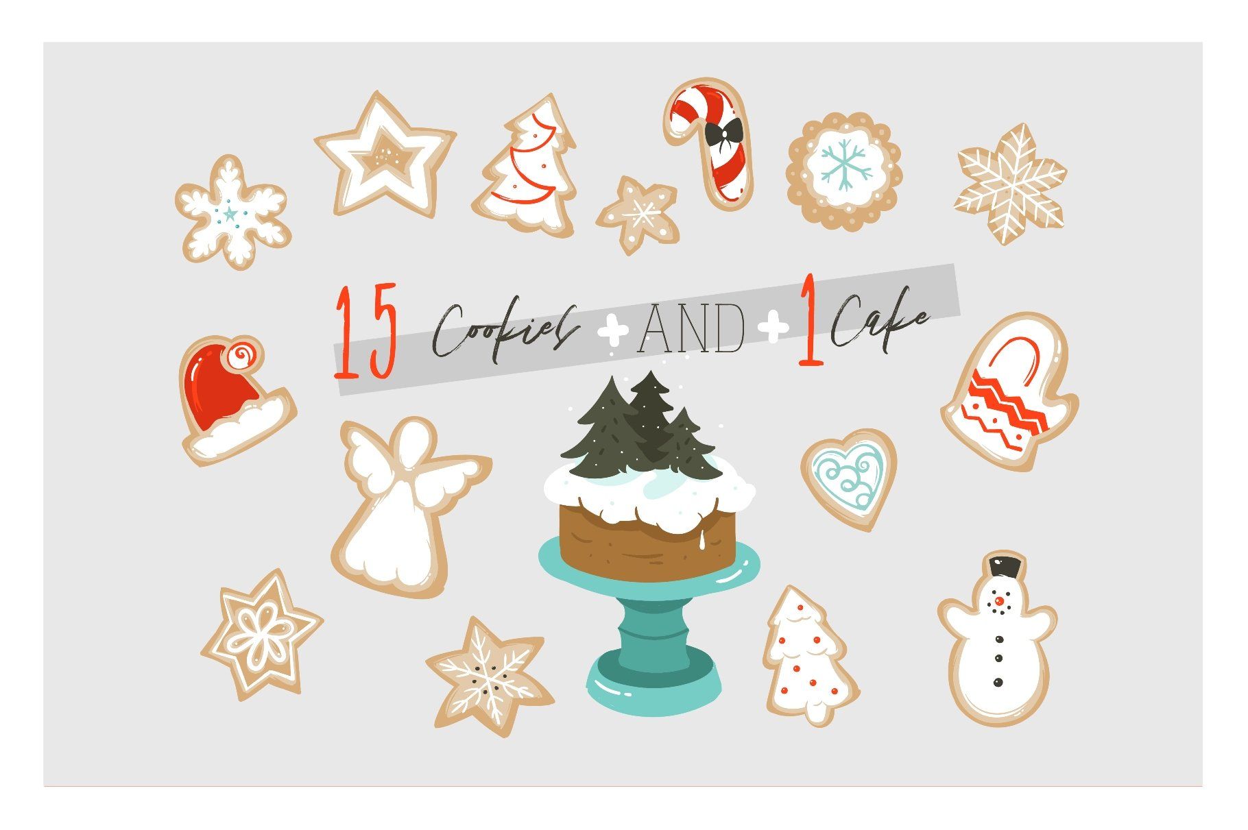1820x1211 Christmas Cookies Vector Collection