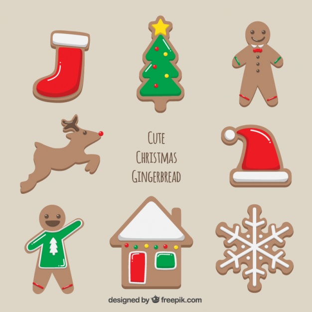 626x626 Set Of Cute And Delicious Christmas Cookies Vector Free Download