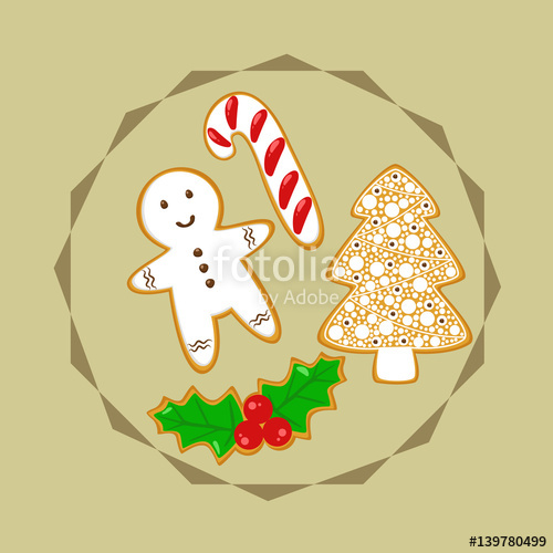 500x500 Delicious Christmas Cookies Vector Stock Image And Royalty Free