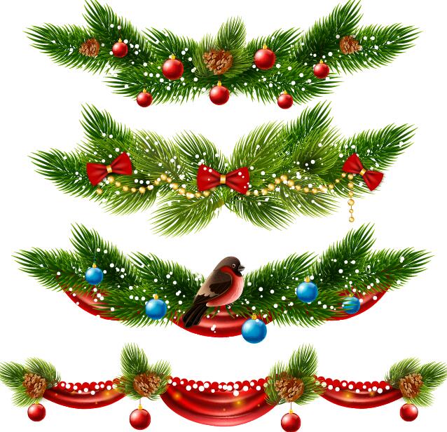 Christmas Borders Decor Vectors Set Free Download 638x616 Christmas Borders Decor Vectors Set Free Download