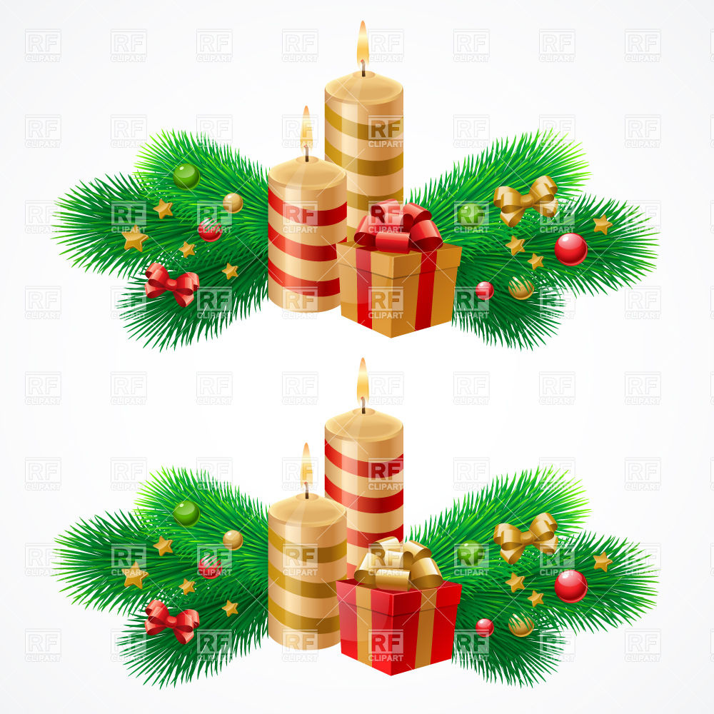 Christmas Decoration With Candles Vector Image Of Design Elements 1000x1000 Christmas Decoration With Candles Vector Image Of Design Elements