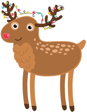 284x368 Christmas Deer Vector Free Vector Download