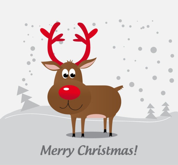600x559 Cartoon Christmas Deer Vector Material My Free Photoshop World