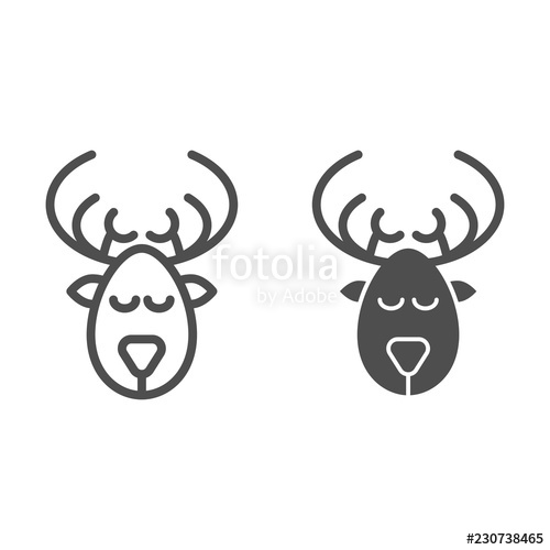 500x500 Head Of A Deer Line And Glyph Icon Christmas Deer Vector