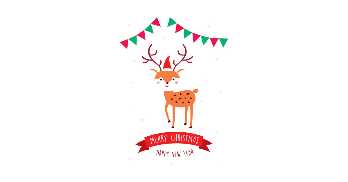 1200x630 Merry Christmas Deer Vector