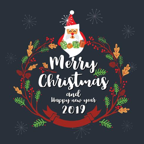 490x490 Merry Christmas Greeting Card Design Vector Illustration