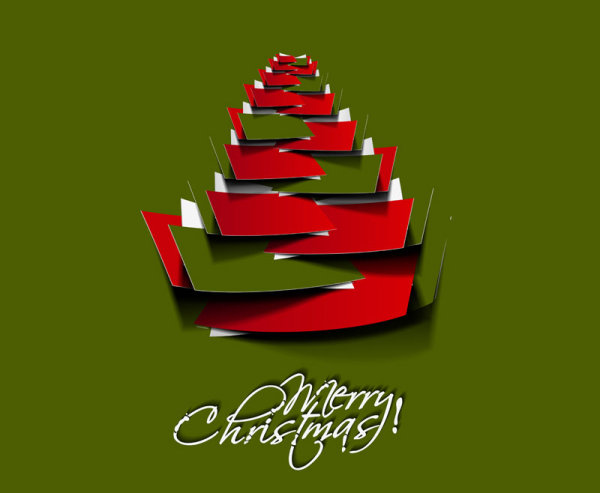 600x493 Paper Cut Christmas Tree Design Vector Free Download