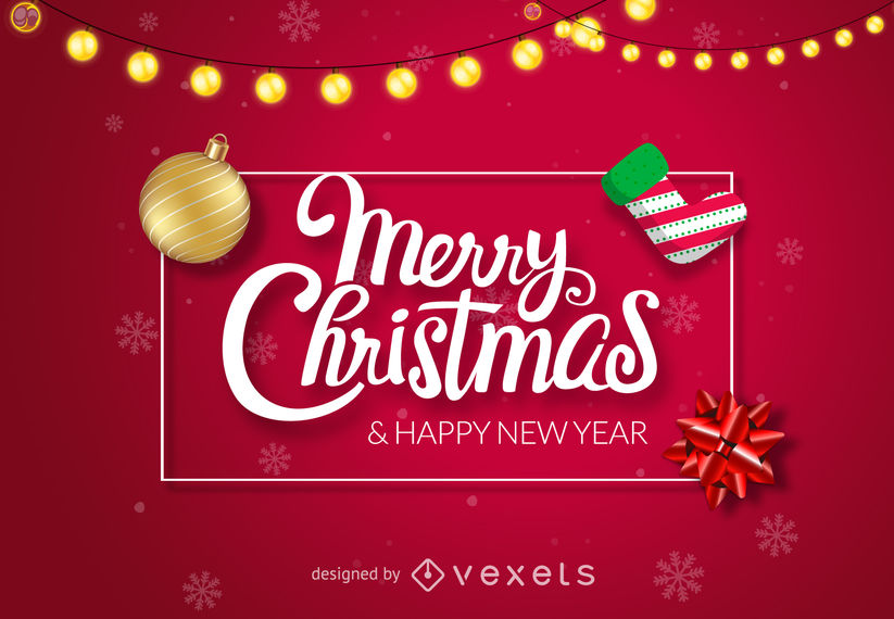 823x570 Red Shiny Merry Christmas Design