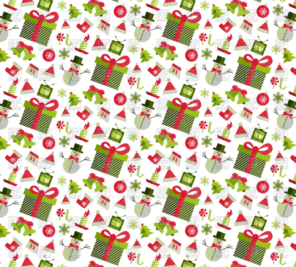1200x1085 Seamless Pattern With Christmas Design Elements Vector Image