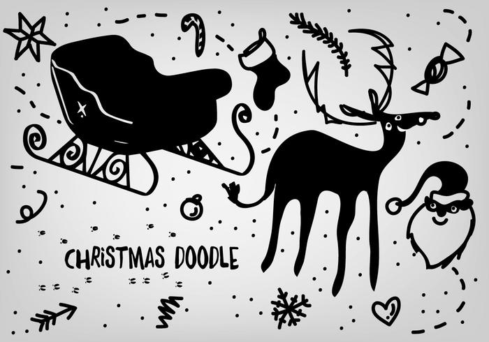 700x490 Christmas Doodles Vector Backgorund
