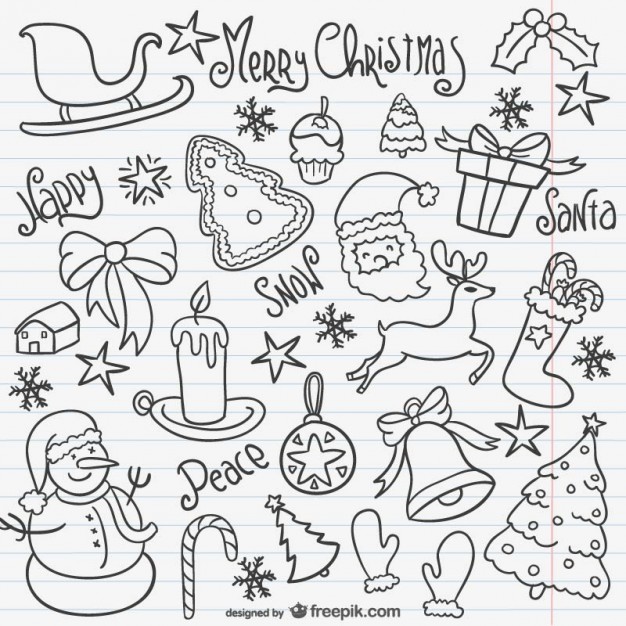 626x626 Christmas Doodles Pack Free Vectors Ui Download
