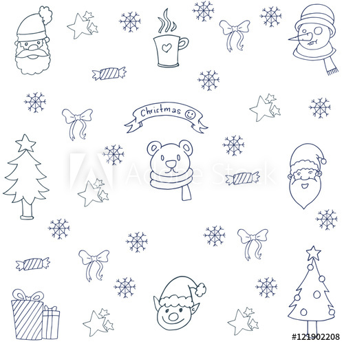 500x500 Hand Draw Of Christmas Doodle Vector Art