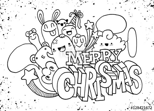 500x360 Hand Drawing Cartoon Character,merry Christmas Doodles Vector I
