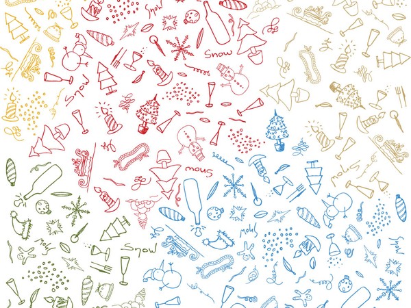 600x450 Xmas Doodles Vector