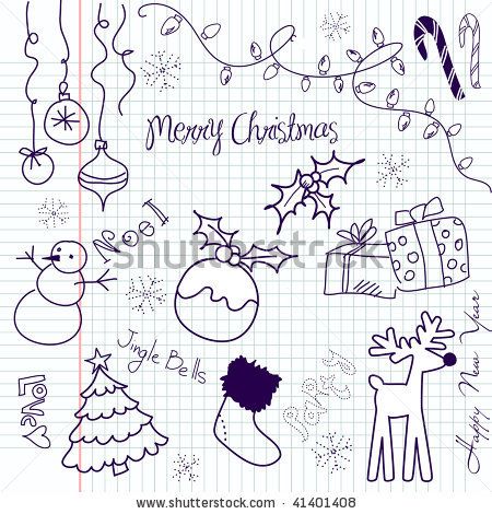 450x470 Stock Vector Cute Christmas Doodles Crafts Christmas Doodles