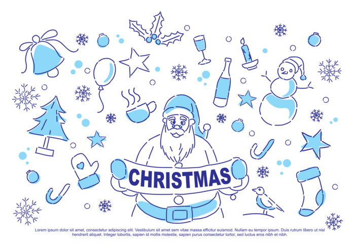 700x490 Christmas Doodle Vector Illustration