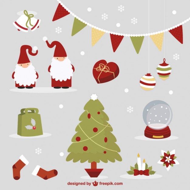 626x626 Cute Christmas Elements Vector Premium Download