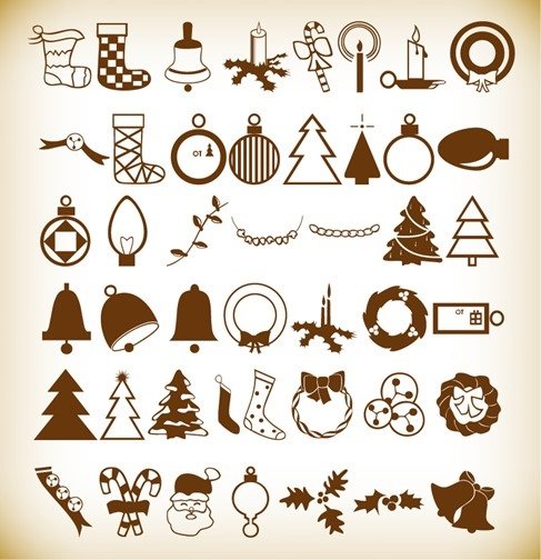 487x504 Free Christmas Elements Vector Illustration Set Files, Vectors