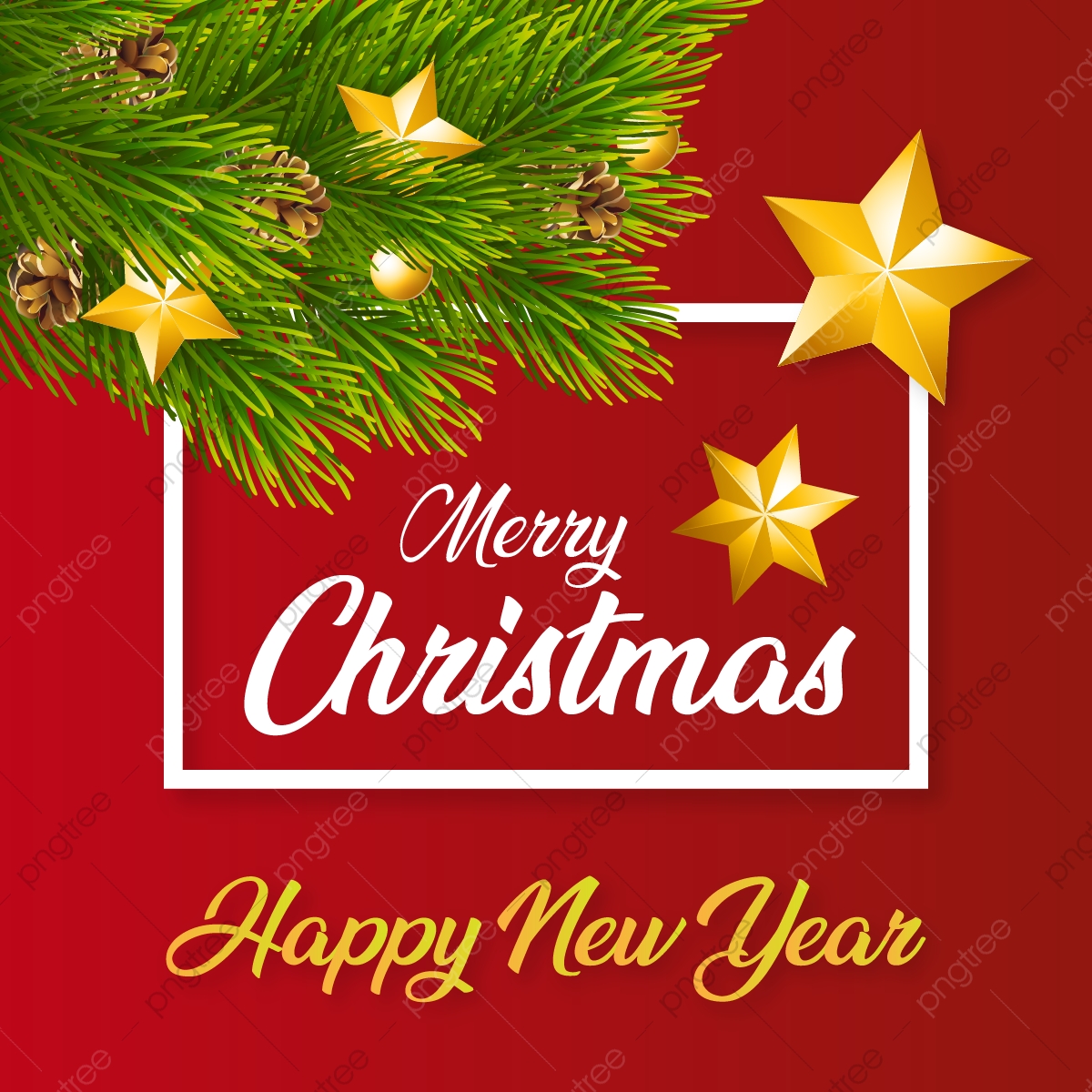 1200x1200 Merry Christmas Happy New Year Wishes With Xmas Elements Vector