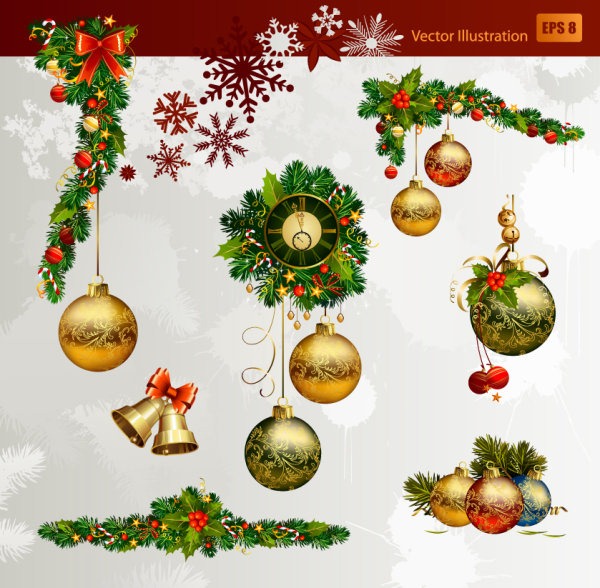 600x588 The Brilliant Christmas Element Vector Material My Free