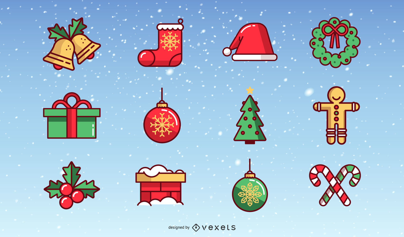 1700x1000 Christmas Elements Vector Collection
