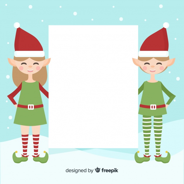 626x626 Christmas Background Flat Elves Vector Free Download