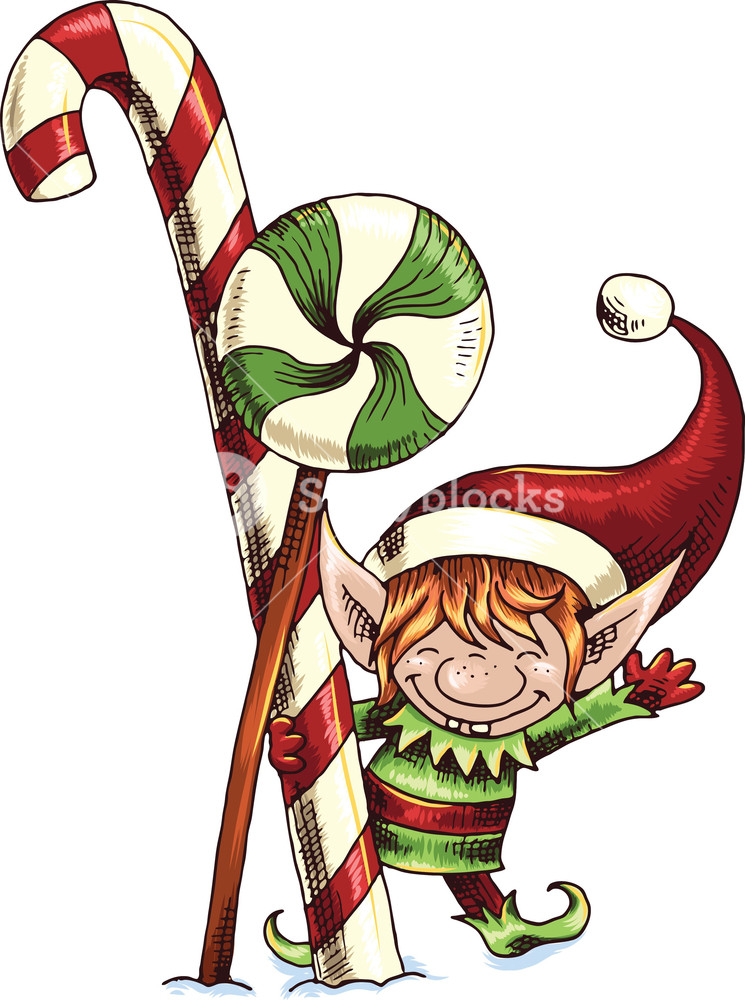 745x1000 Vector Christmas Elf Royalty Free Stock Image