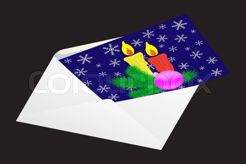 800x534 Christmas Card In An Envelope Vector Stock Vector Colourbox