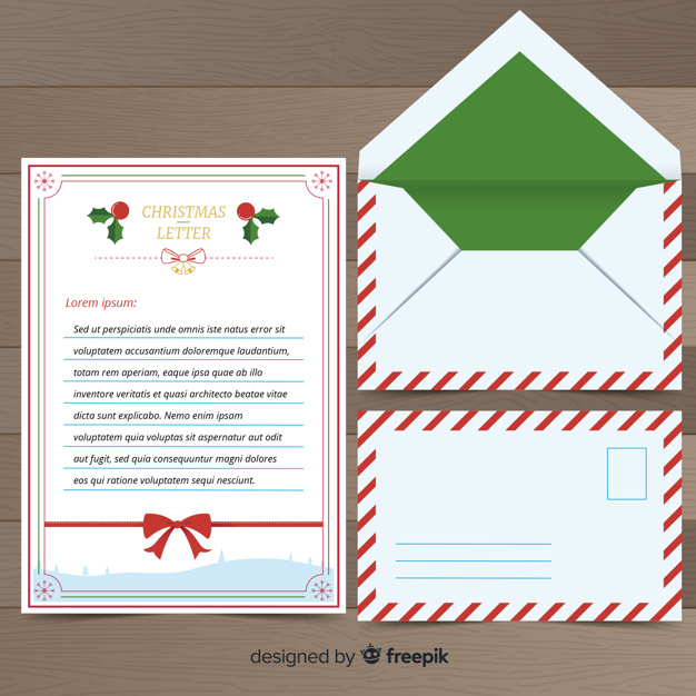 626x626 Christmas Letter And Envelope Vector Free Download