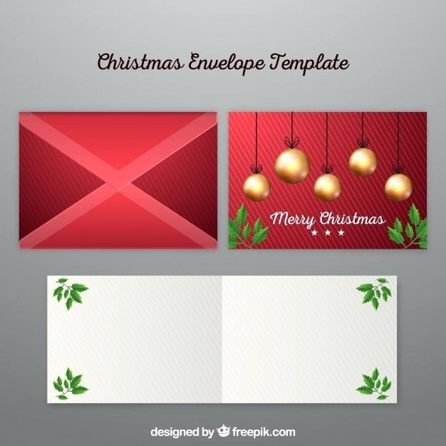 626x626 Envelope Template With Baubles Vector Free Download Christmas