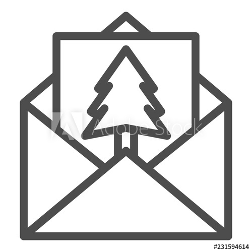 500x500 Letter To Santa Claus Line Icon Envelope Vector Illustration