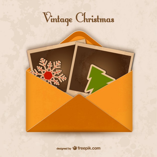 626x626 Vintage Envelope For Christmas Free Vector Free Vectors Ui