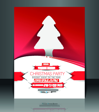 340x384 Christmas Flyer Cover Design Vector Set Free Download