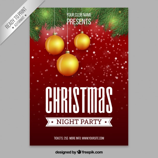 626x626 Christmas Night Party Poster Vector Free Download