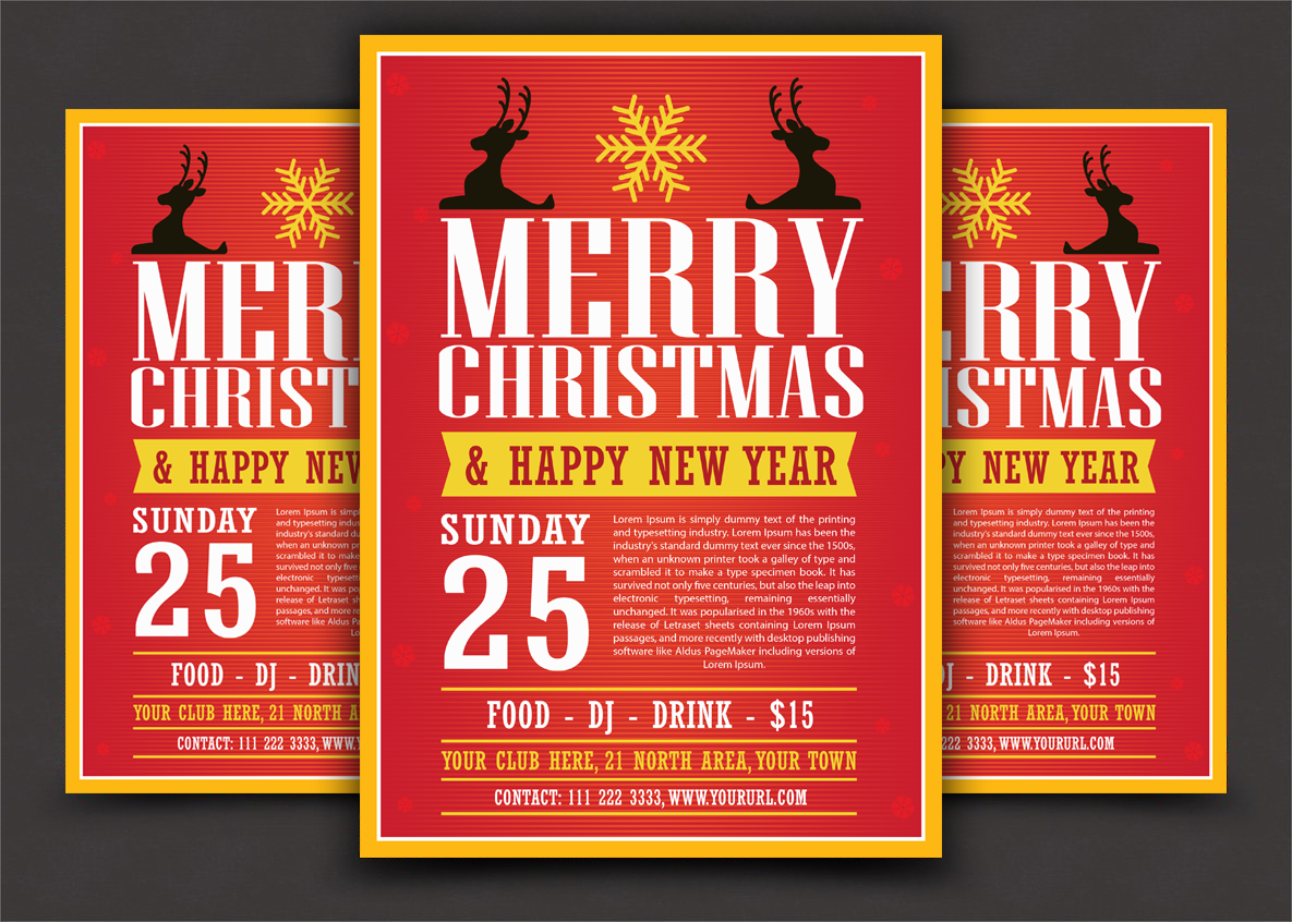 1185x846 Free Modern Christmas Flyer Template Vector Filegraphic Google